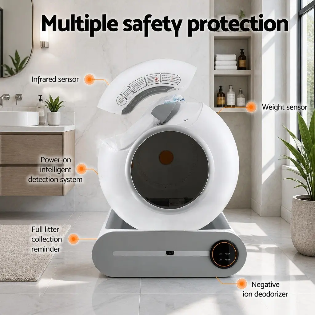 Automatic Self-Cleaning Cat Litter Box Smart App Control Large 9L Waste Capacity