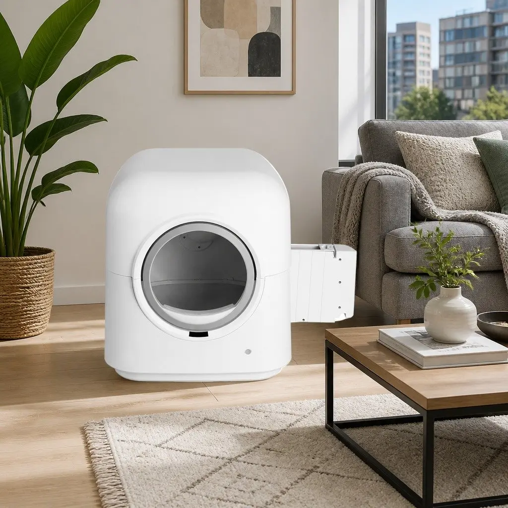 Automatic Cat Litter Box Smart Self-Cleaning Large Kitty Toilet App Control