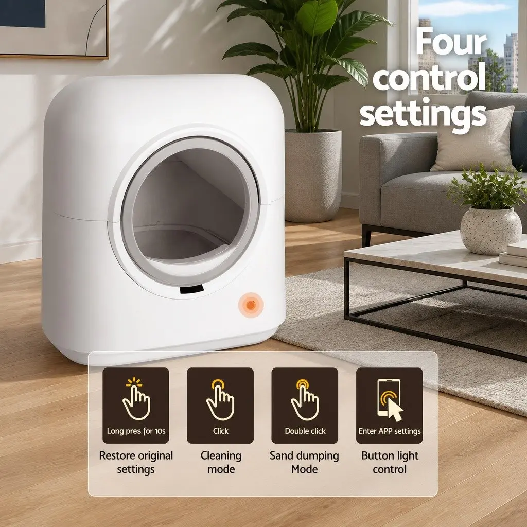 Automatic Cat Litter Box Smart Self-Cleaning Large Kitty Toilet App Control