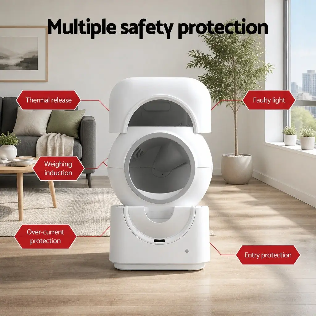 Automatic Cat Litter Box Smart Self-Cleaning Large Kitty Toilet App Control