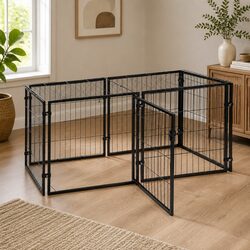 Black Metal Dog Cage 129cm with Comprehensive Specs