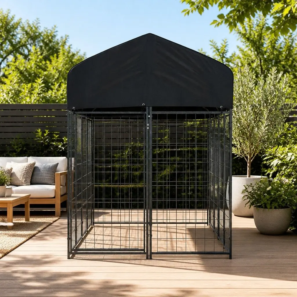 Extra Large Dog Kennel Outdoor Playpen Metal Puppy House Backyard Enclosure 249cm x 120cm x 165cm