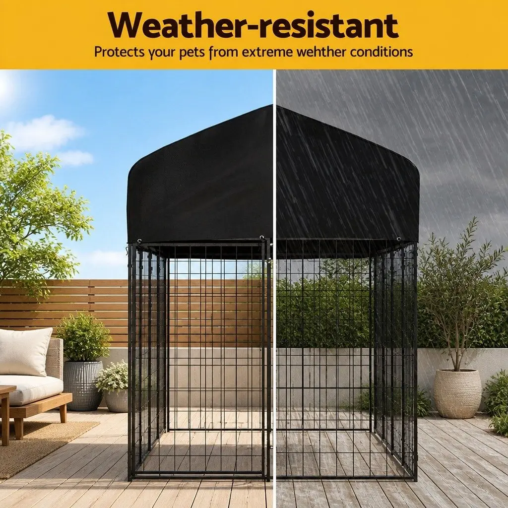 Extra Large Dog Kennel Outdoor Playpen Metal Puppy House Backyard Enclosure 249cm x 120cm x 165cm