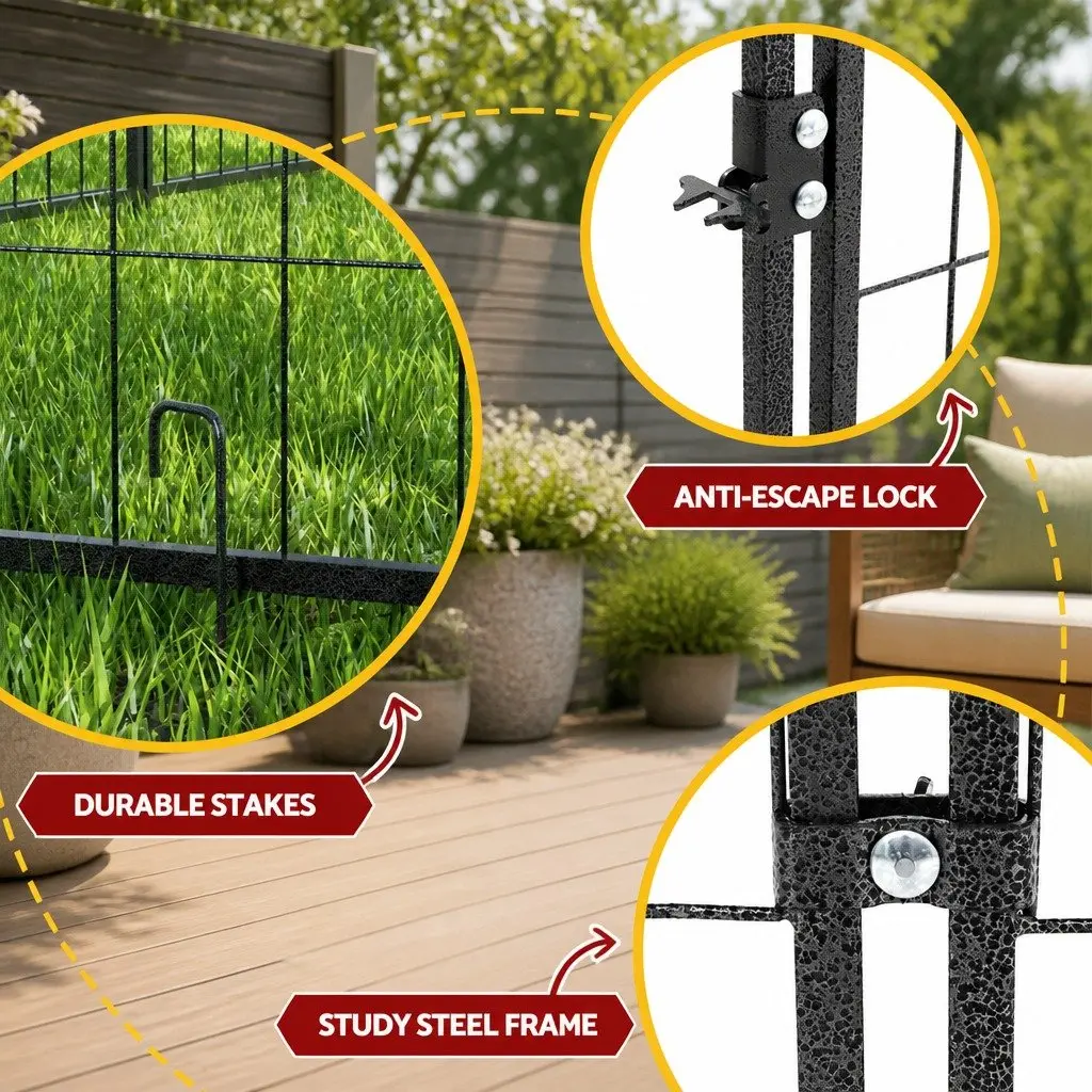 Extra Large Dog Kennel Outdoor Playpen Metal Puppy House Backyard Enclosure 249cm x 120cm x 165cm