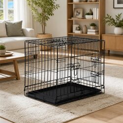 24 Inch Dog Cage Dimensions: 45 x 60 x 51 cm - Black