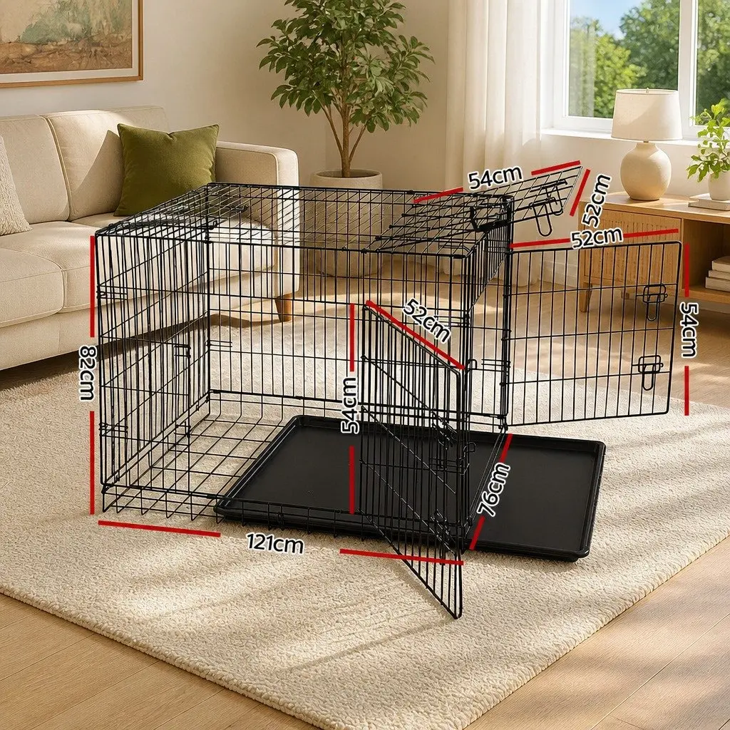 Dog Cage for Large Dogs 48 Inch Foldable Kennel with 3 Access Doors