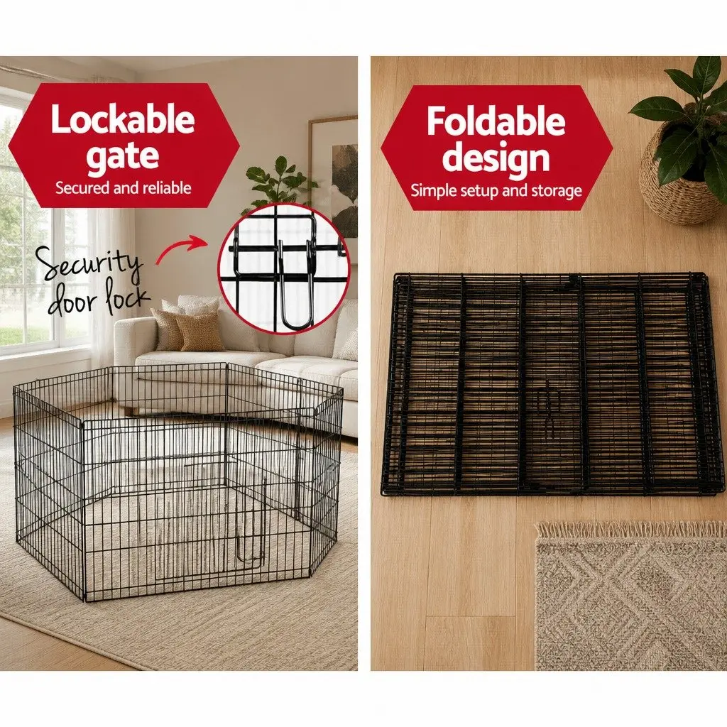 8 Panel Pet Playpen Indoor Outdoor Exercise Enclosure