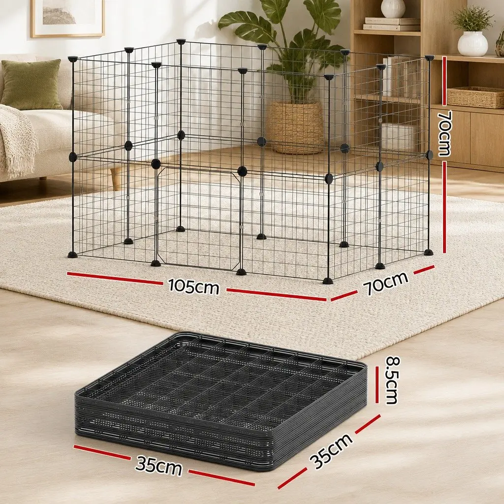 Dog Playpen Enclosure for Indoor Outdoor Use 20 Panel Metal Fence Foldable Pet Cage