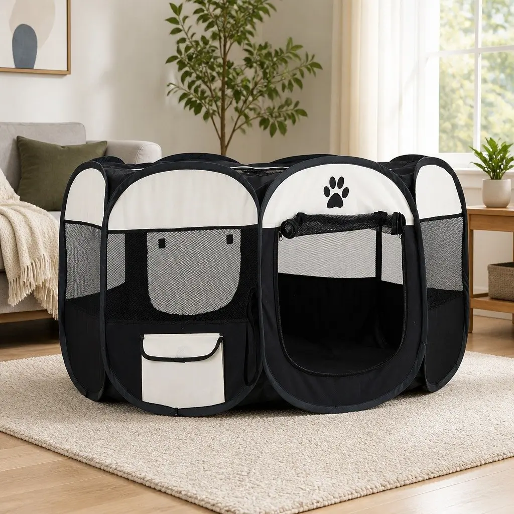 Pet Playpen Tent Enclosure 3XL Foldable Dog Crate Fence with Carry Bag