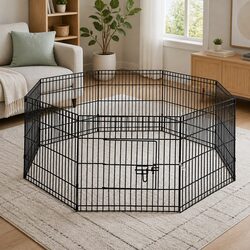 8 Panel Pet Playpen 24 Inch Exercise Pen Fence Enclosure Foldable Dog Cat Rabbit