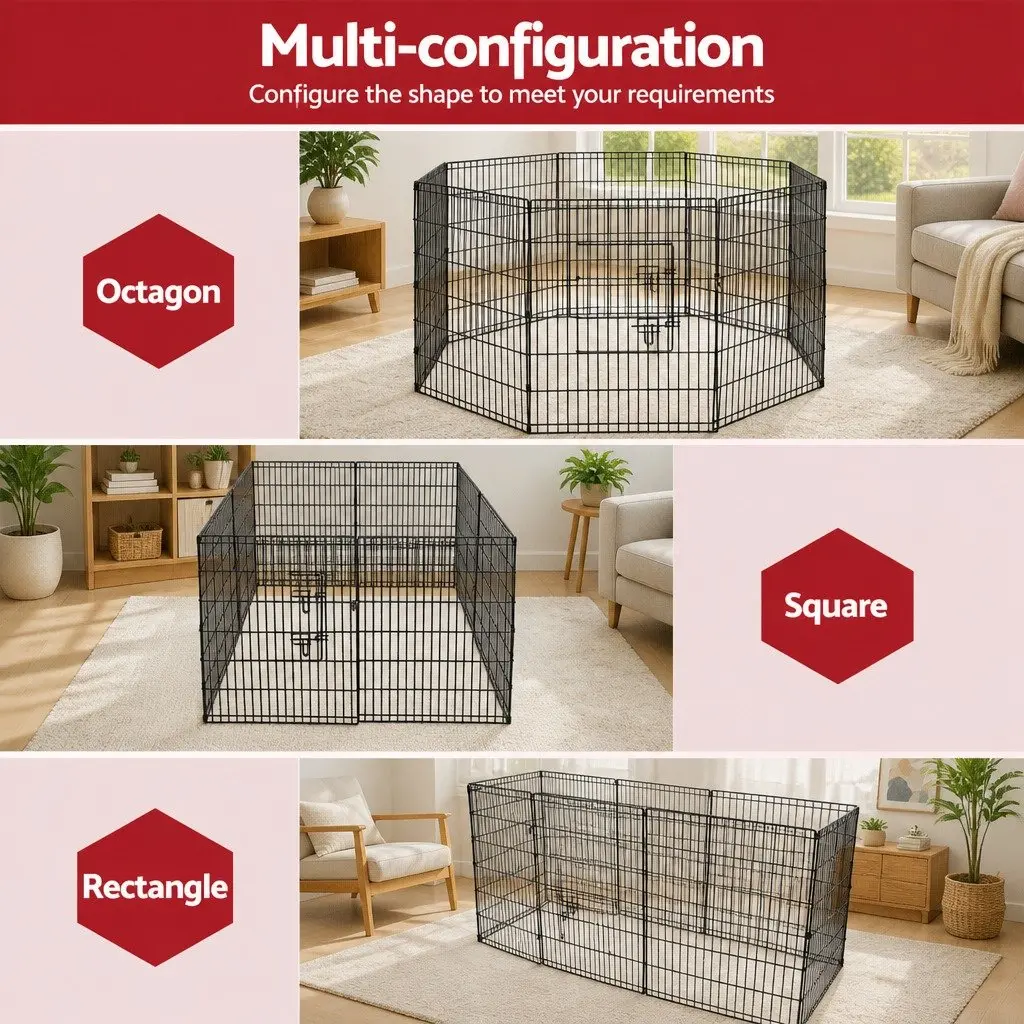8 Panel Dog Playpen Exercise Cage Enclosure 36 Inches