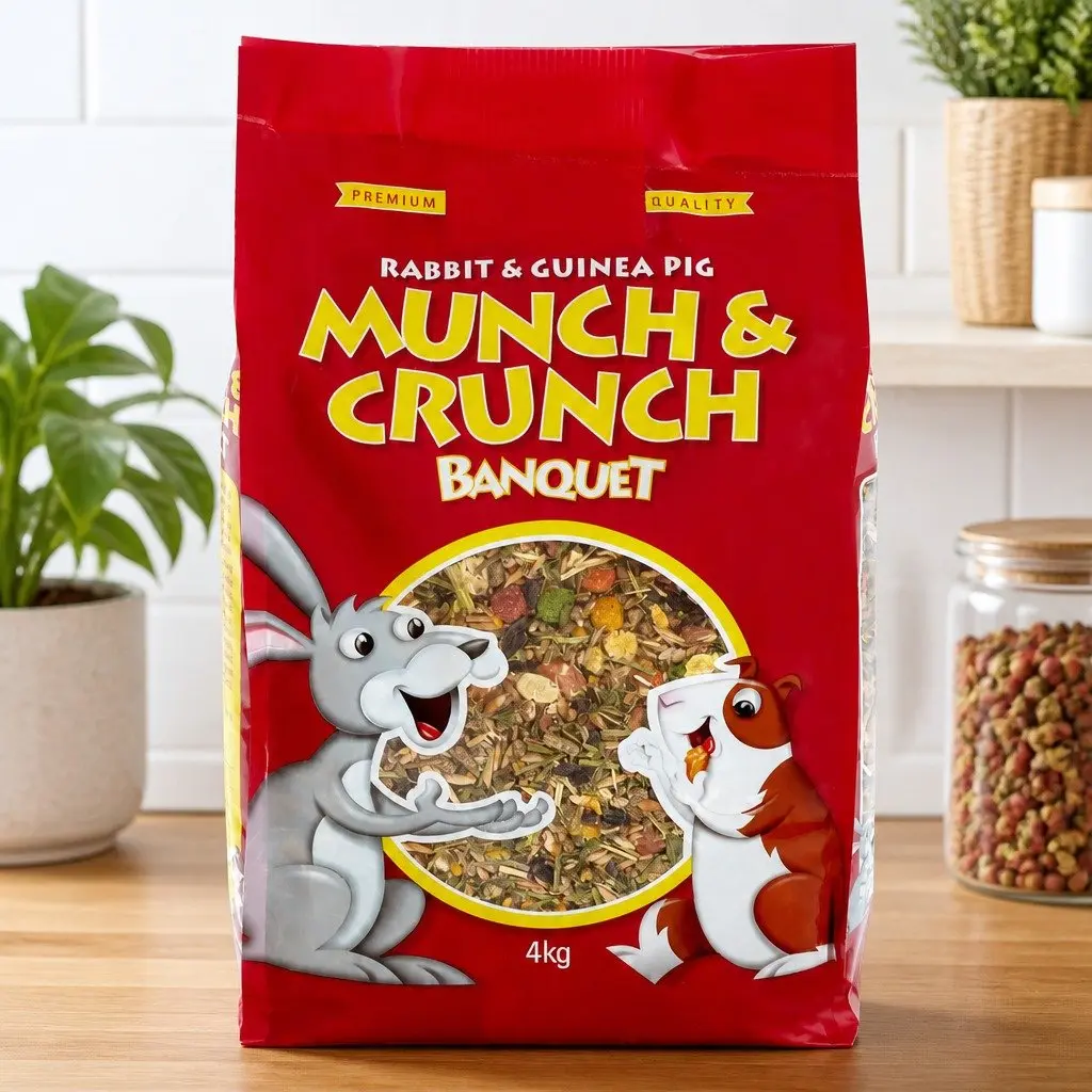 Rabbit Guinea Pig Food 4kg Grain Seed Mix Munch Crunch Daily Feeding Small Pets