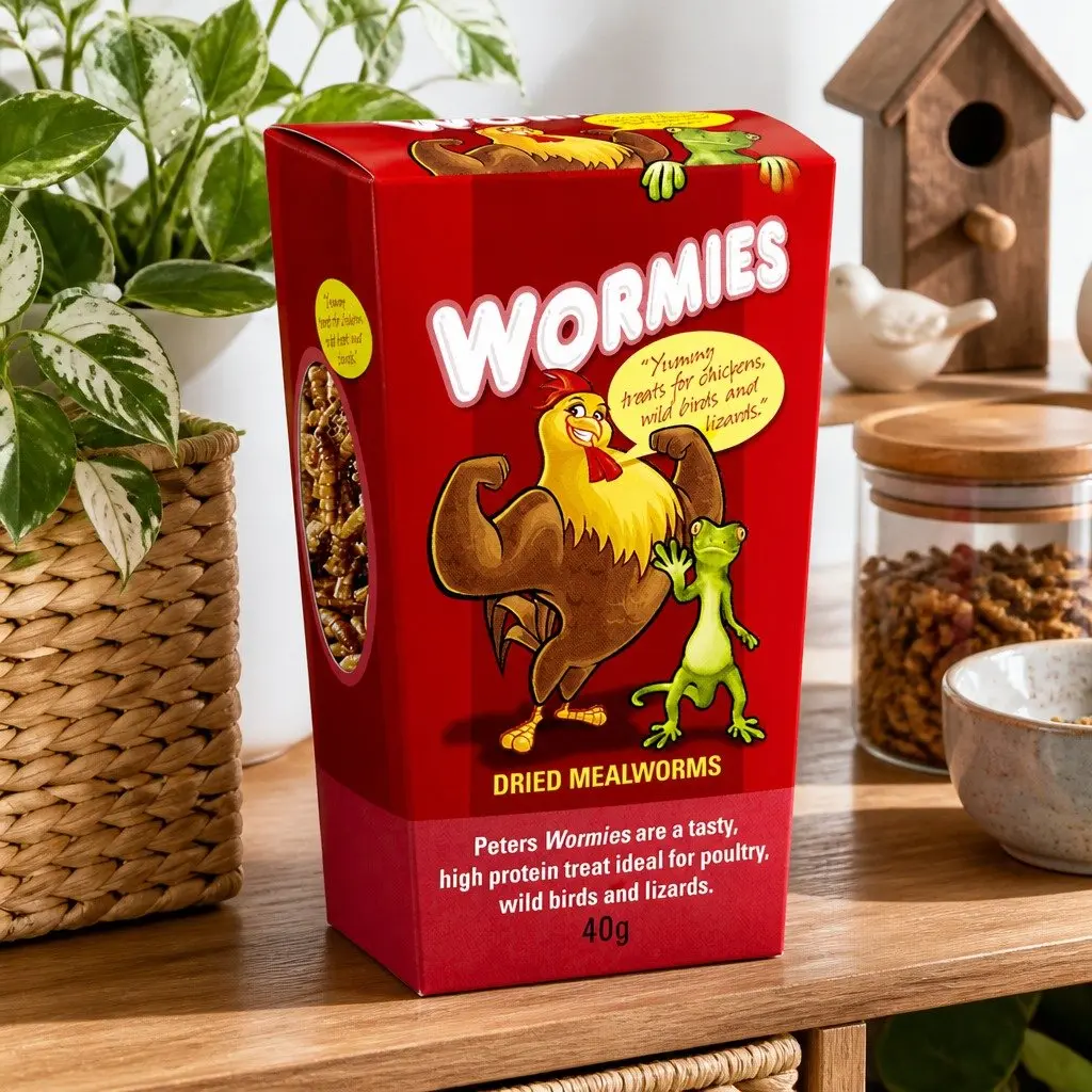Dried Mealworm Treat 40g x5 Poultry Wild Birds Reptiles Fish Protein Supplement