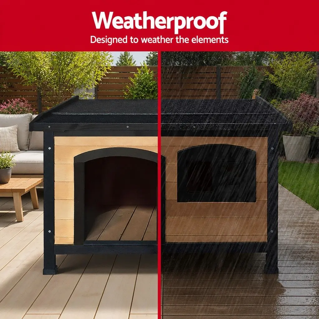 Dog Kennel Extra Large Wooden Outdoor Indoor Pet House 92cm x 69cm x 66cm