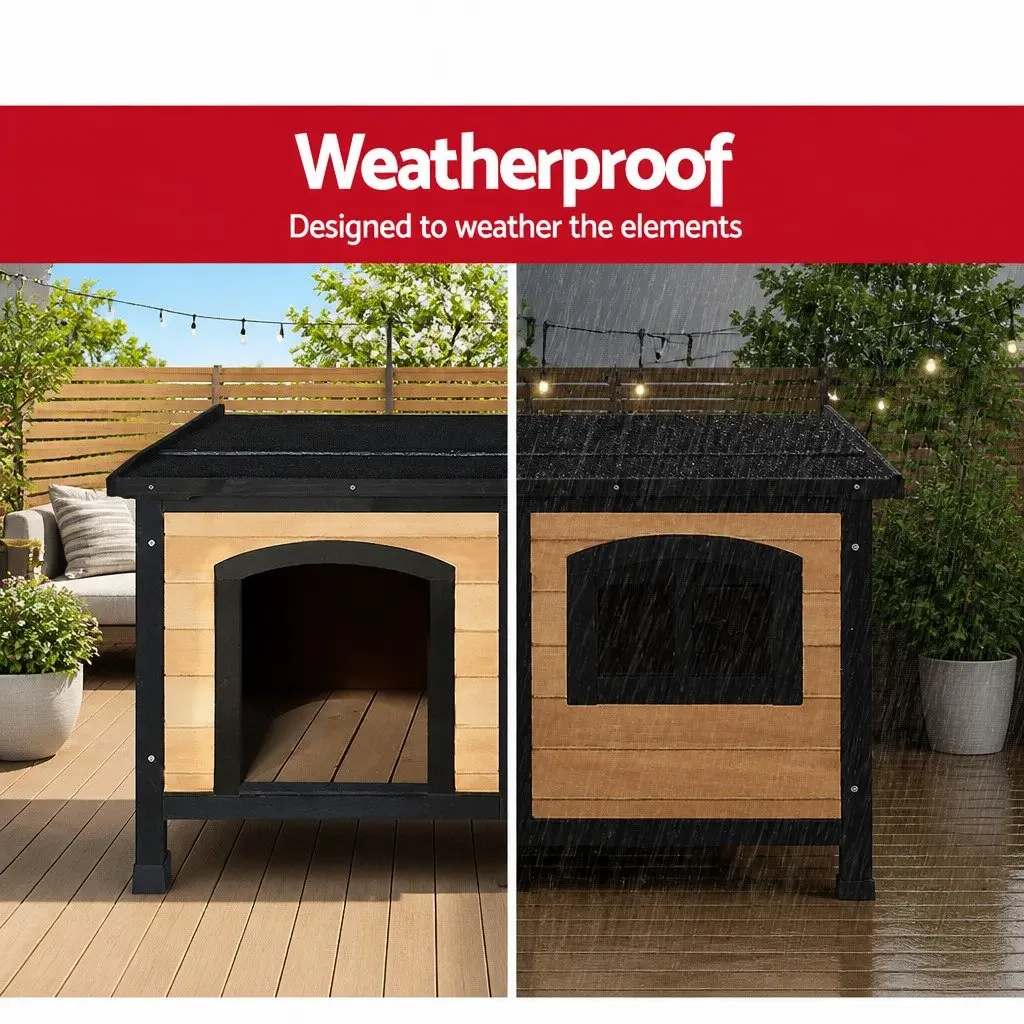 Dog Kennel Large Wooden Outdoor Indoor House Pet Puppy Crate Cabin Weatherproof