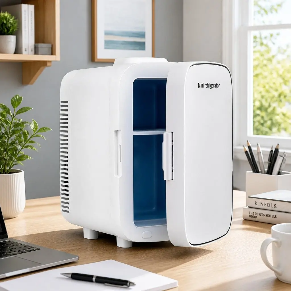 Portable Mini Fridge for Personal Use White Compact Size 12V 220V Electric Cooler Warmer