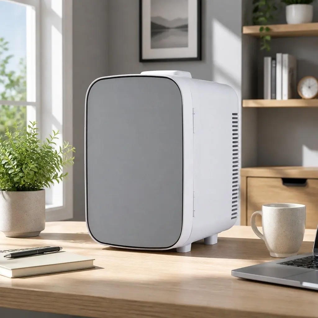 Portable Mini Fridge for Personal Use White Compact Size 12V 220V Electric Cooler Warmer