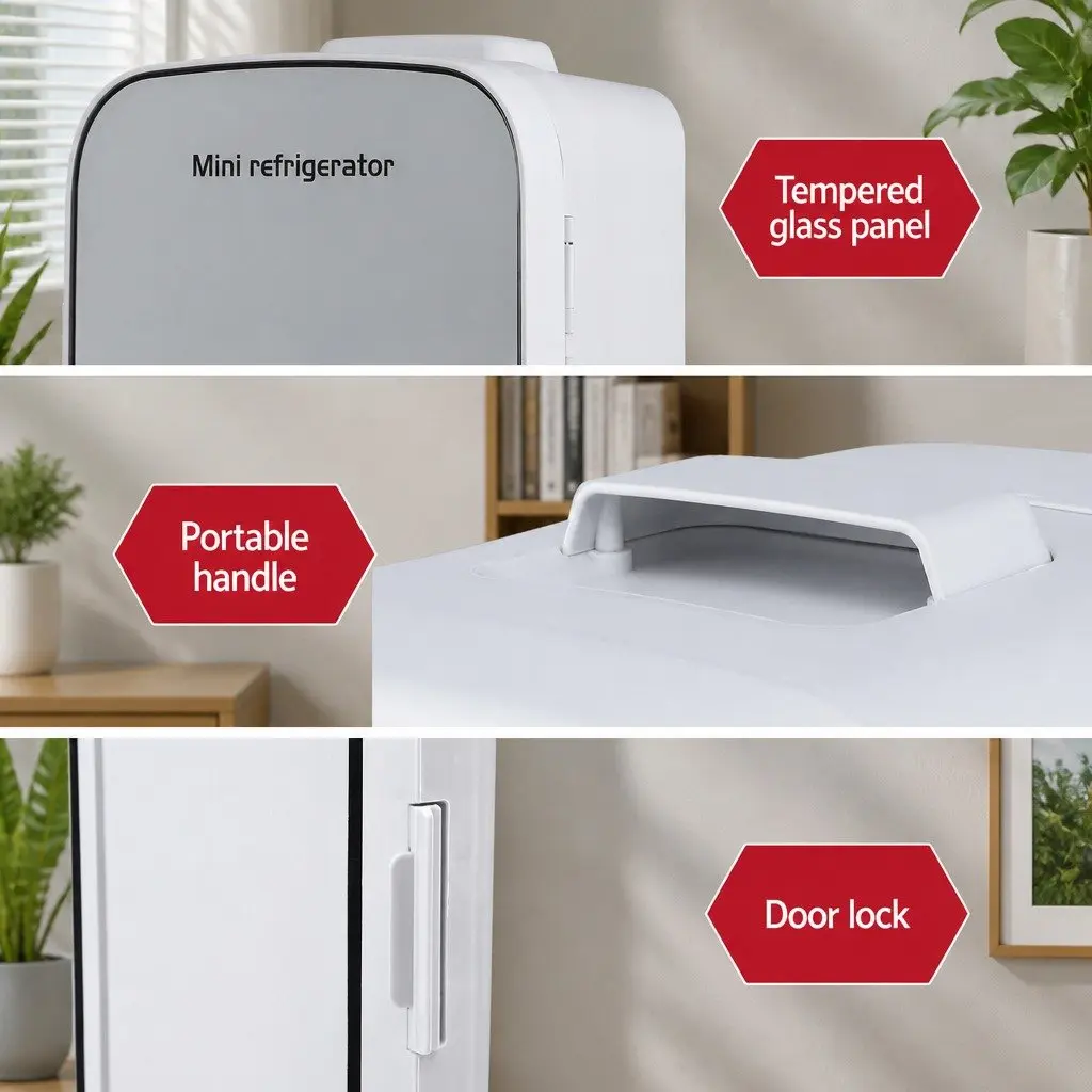 Portable Mini Fridge for Personal Use White Compact Size 12V 220V Electric Cooler Warmer