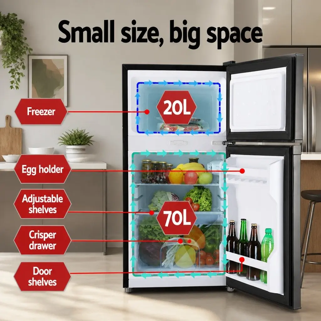 90L Portable Fridge Freezer for Camping Caravan Car Boat 12V 24V 240V