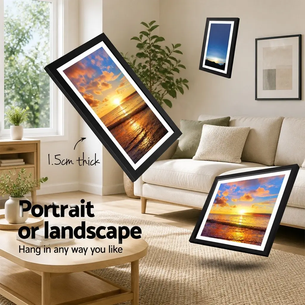 11-Piece Black Photo Frame Set with Multiple Sizes
