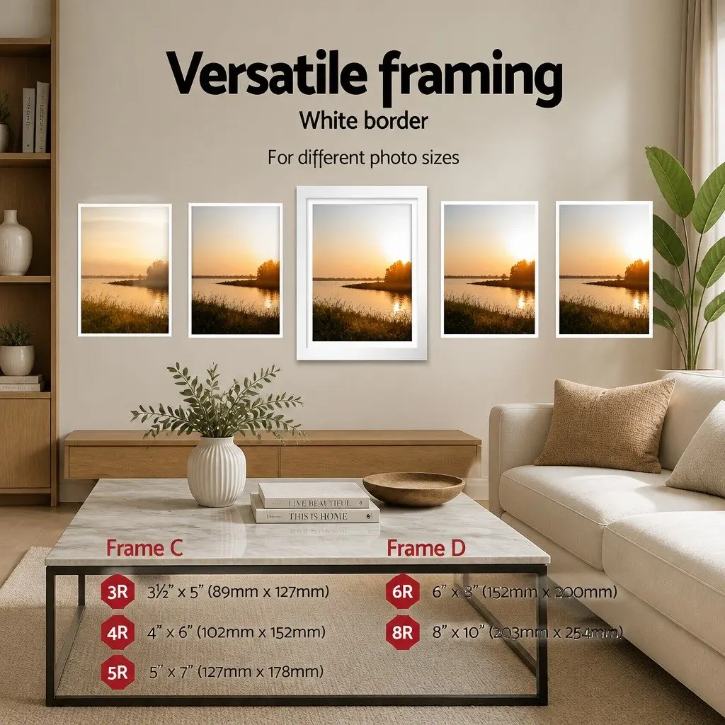 Photo Frame Set 26 Piece Wall Art Display Multiple Sizes 3.5x5 4x6 5x7 8x10