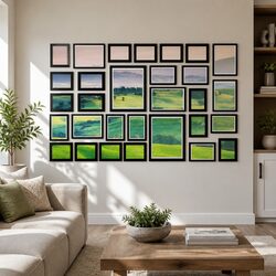 Photo Frame Set 30-Piece Wall Art Display Black Multiple Sizes 3.5x5 4x6 5x7