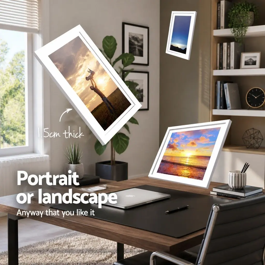30 Piece White Photo Frame Set for Wall Display Multiple Sizes Portrait Landscape Arrangement