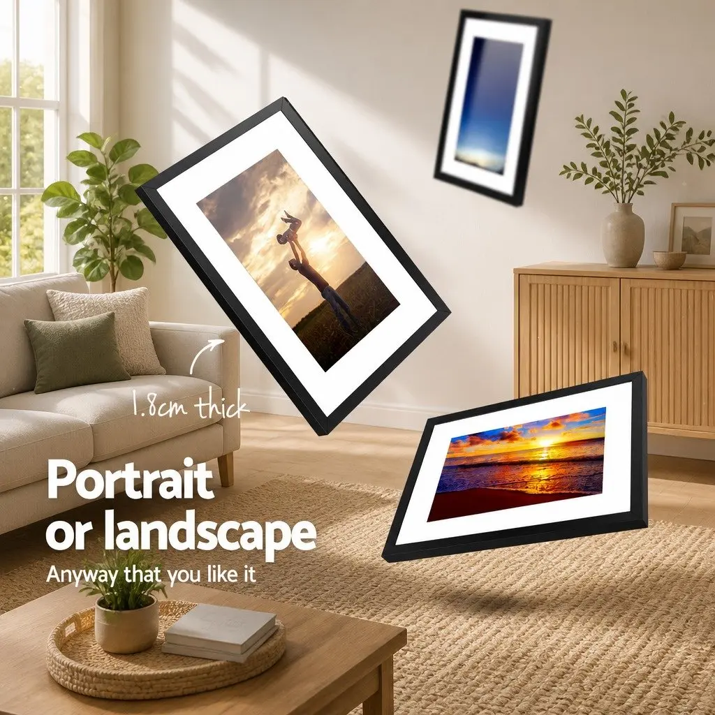 3 Piece Photo Frame Set A3 Size Black Polymer Rectangle Home Decor