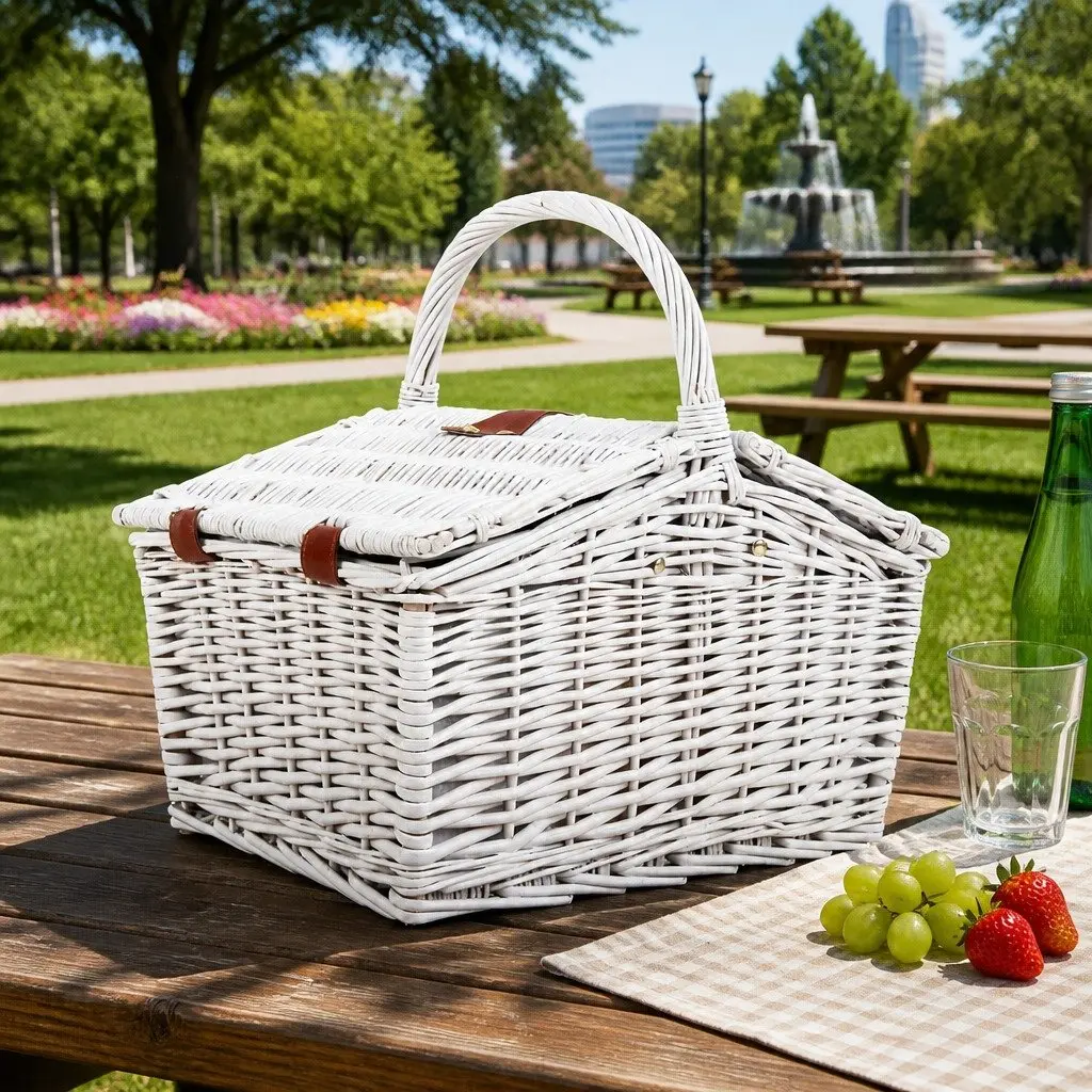 2 Person Willow Picnic Basket Set