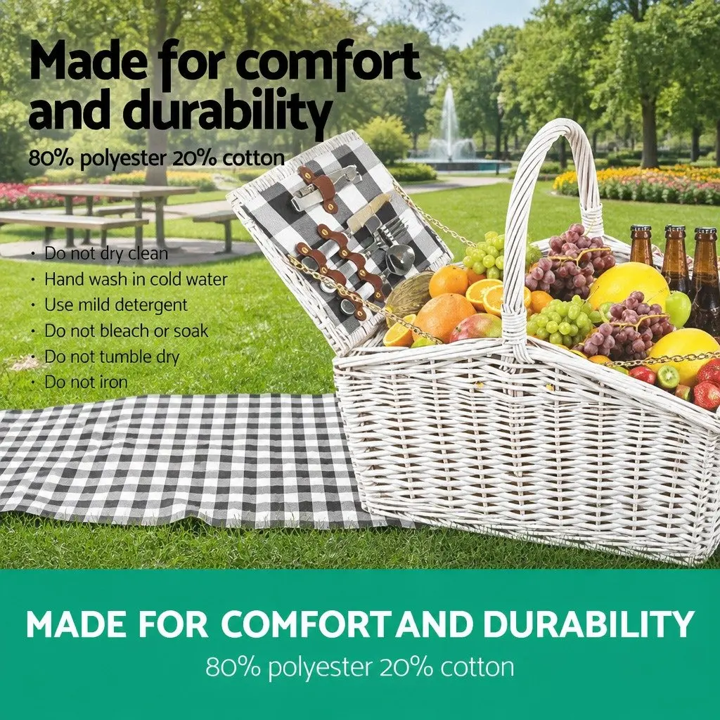 2 Person Willow Picnic Basket Set