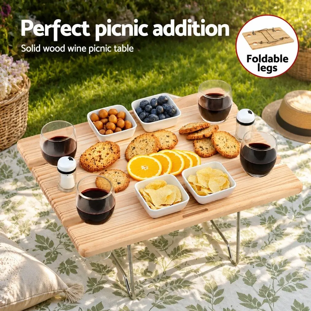Picnic Basket Set for Outdoor Use 4 Person Size with Willow Cooler Blanket Wine Table Cutlery