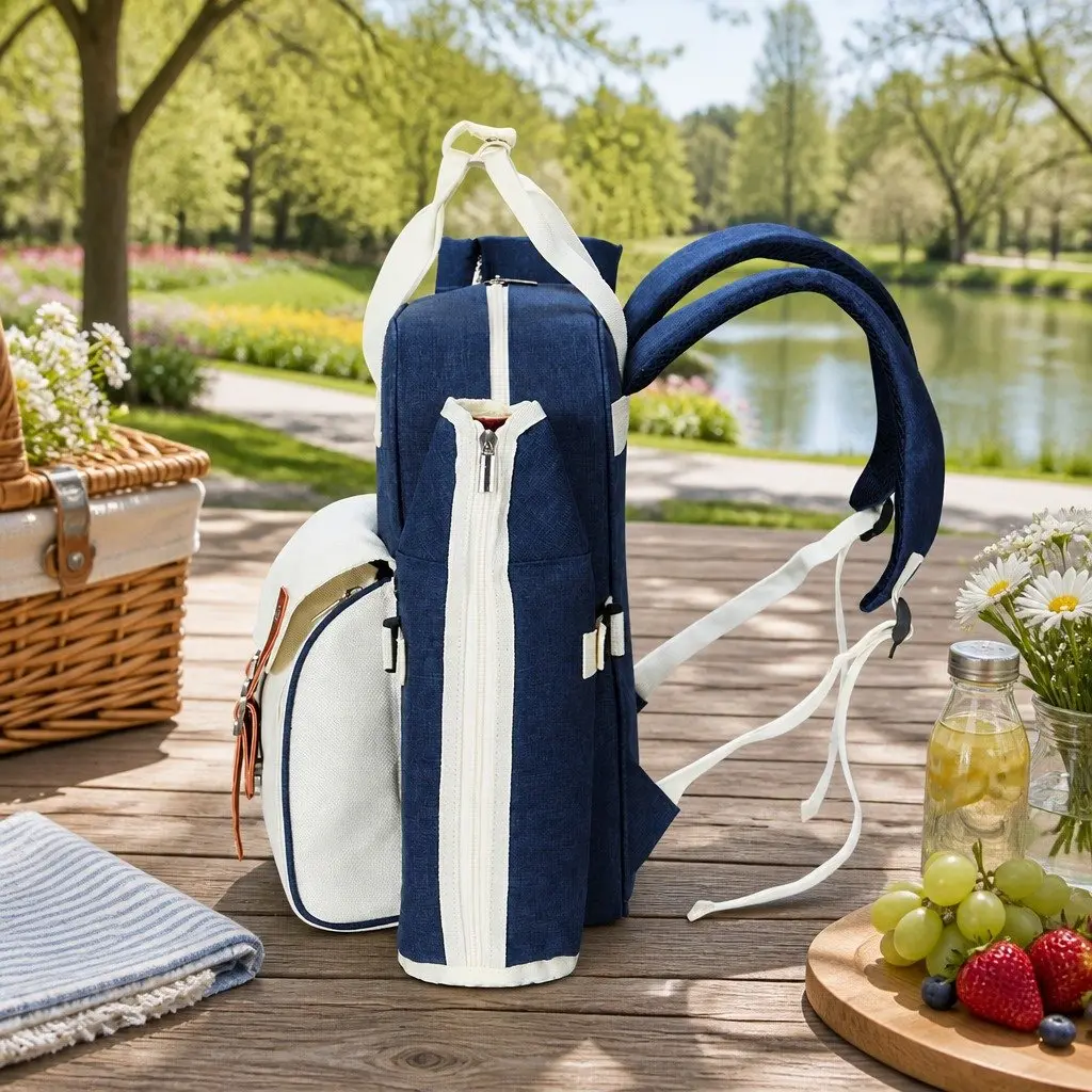 4 Person Picnic Backpack Set Outdoor Recreation Insulated Cooler Bag