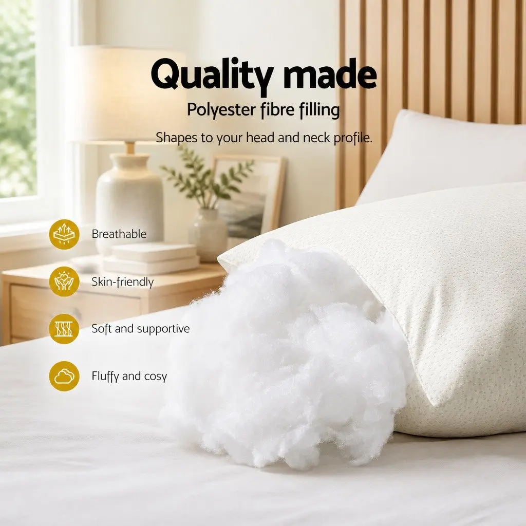 Bamboo Pillow 4 Pack Medium Firm Firm White Family Hotel Bedding Set