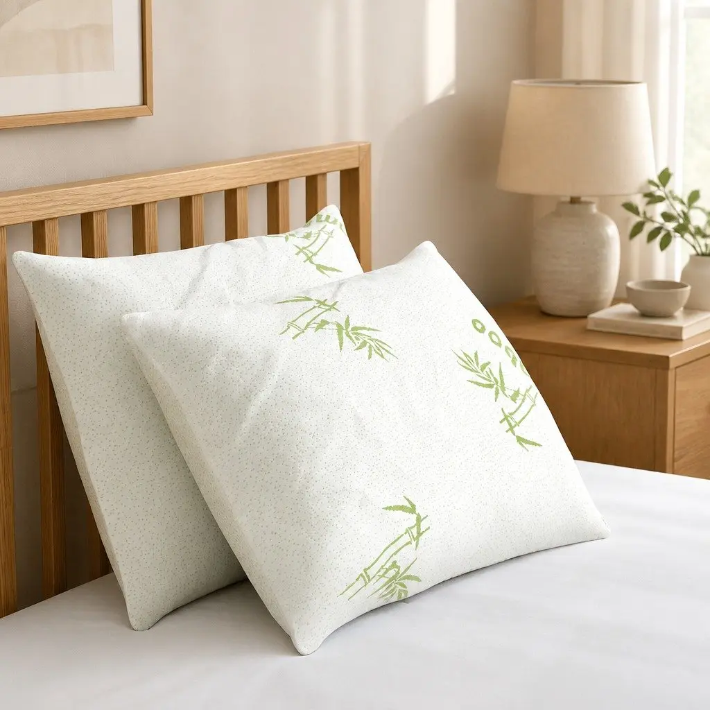 Bamboo Pillow 4 Pack Medium Firm Firm White Family Hotel Bedding Set