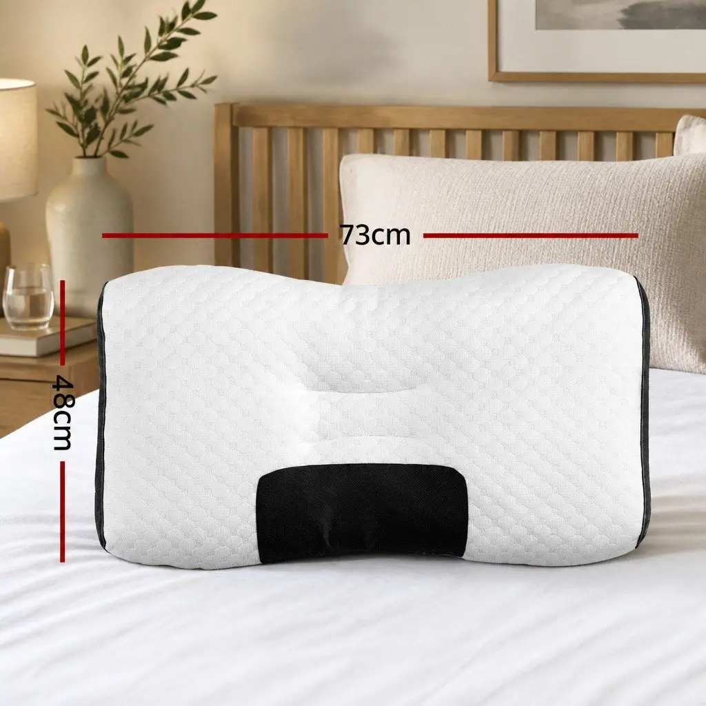 Ergonomic Contour Pillow Neck Support Memory Foam Adjustable Height Bedding