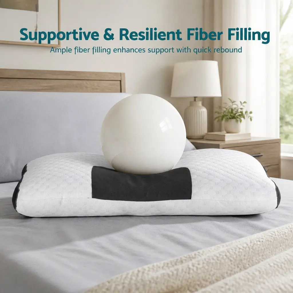 Ergonomic Contour Pillow Neck Support Memory Foam Adjustable Height Bedding