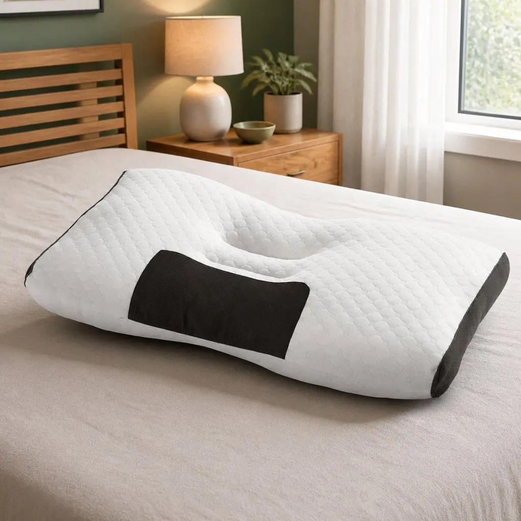 Ergonomic Contour Pillow Neck Support Memory Foam Adjustable Height Bedding