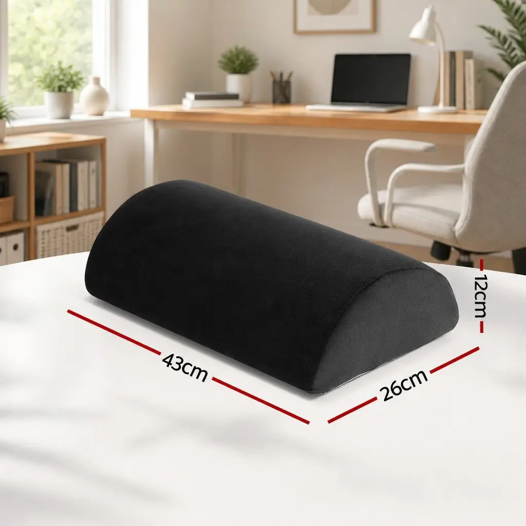 Memory Foam Footrest Cushion for Relaxation Black 43cm x 26cm x 12cm