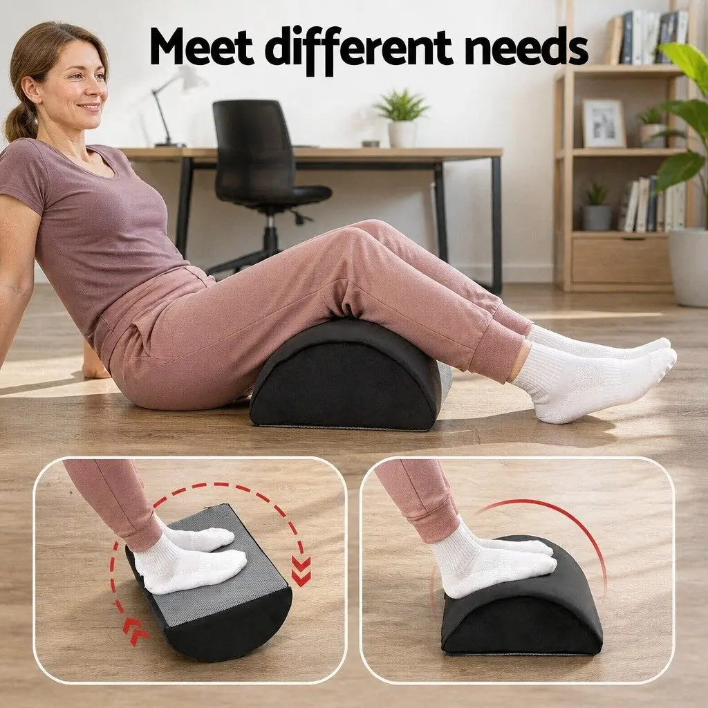 Memory Foam Footrest Cushion for Relaxation Black 43cm x 26cm x 12cm