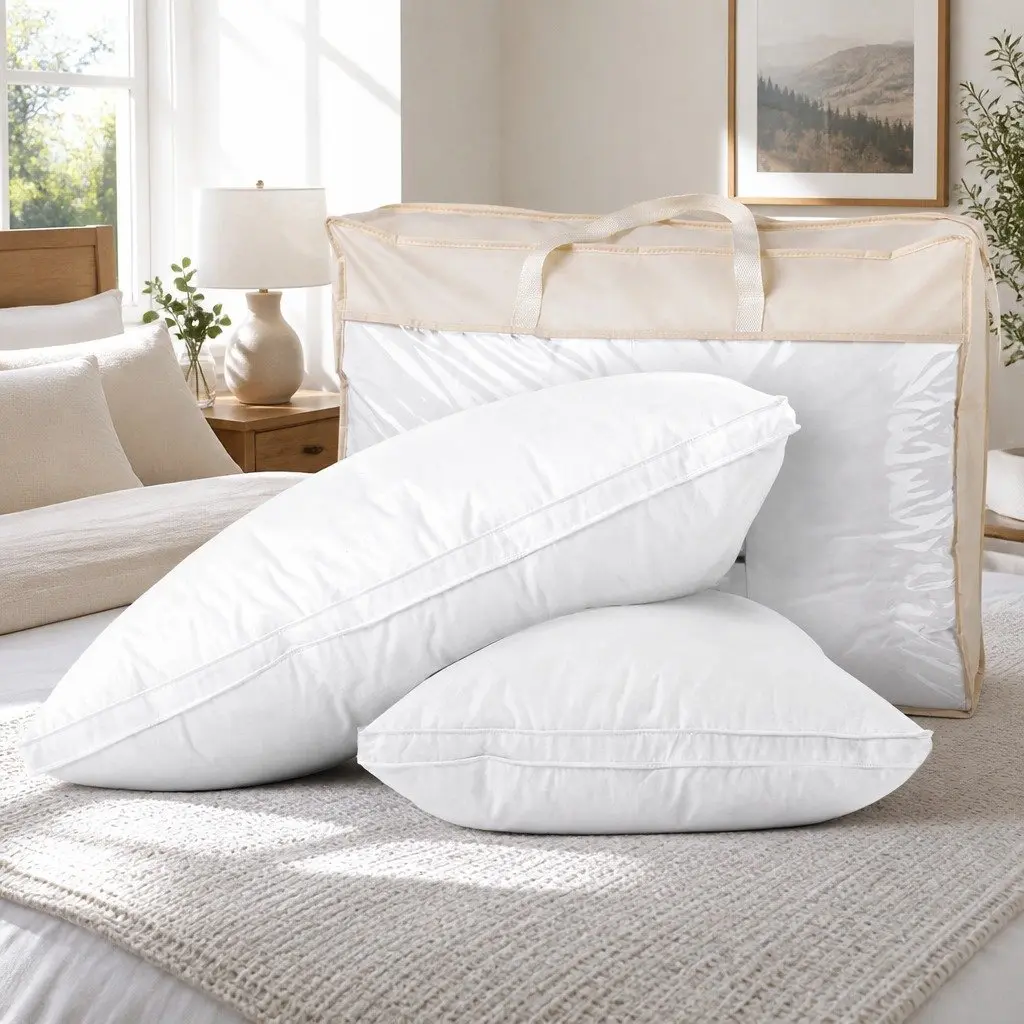 Goose Feather Down Pillow Set