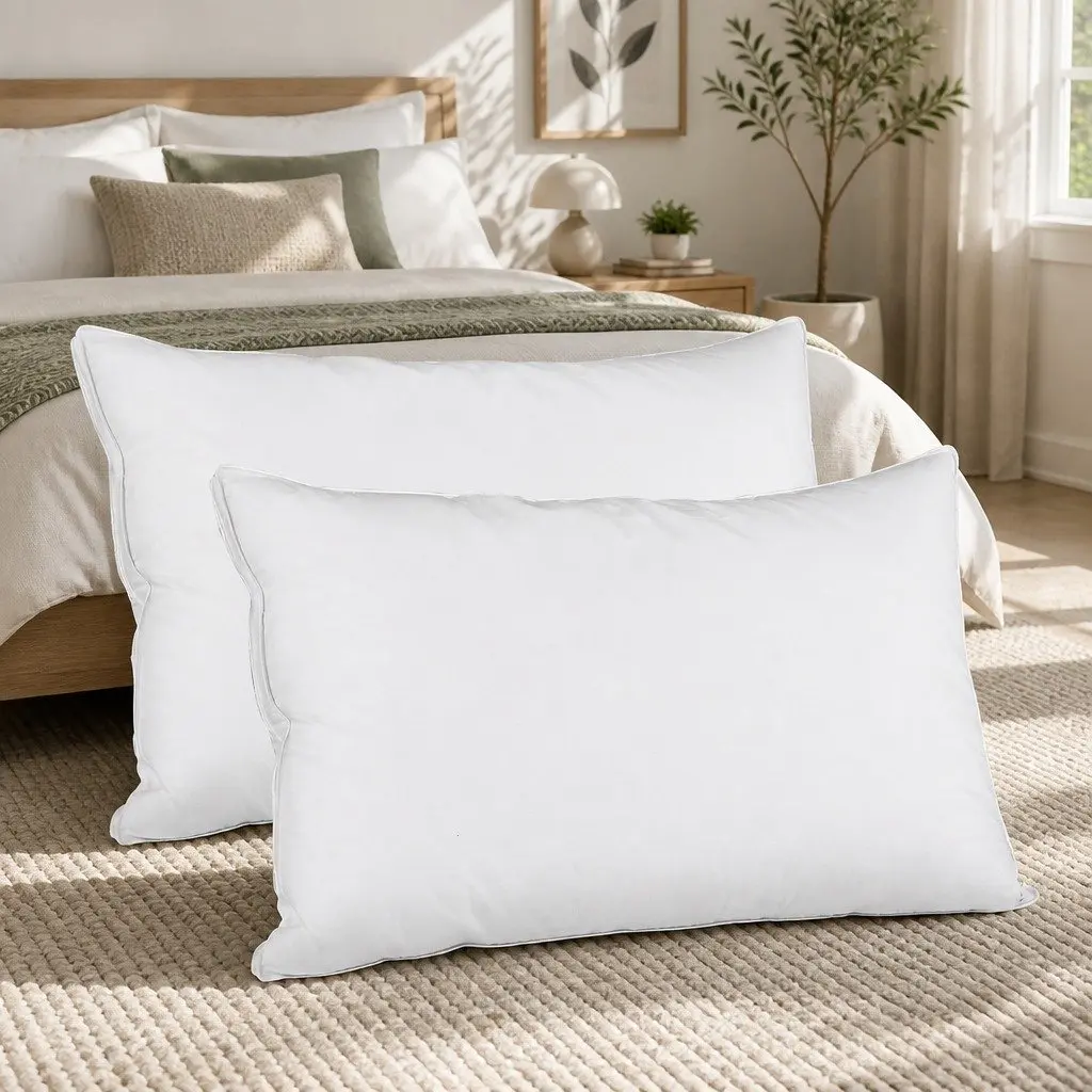 Goose Feather Down Pillow Set