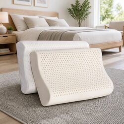 Contour Latex Pillows: Dimensions 60 x 40 x 10–12cm, Set of 2