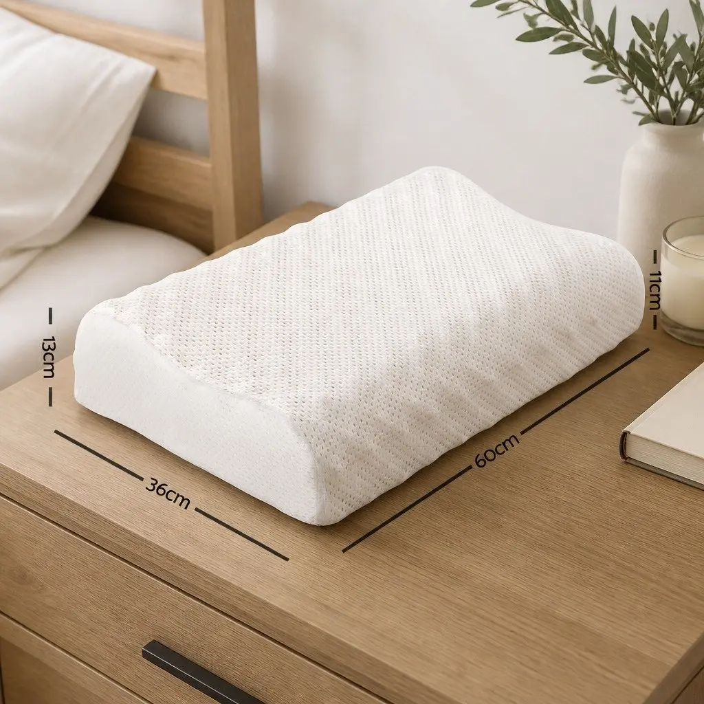 Natural Latex Pillow Twin Pack White Bedding Sleep Support Neck Head Shoulder
