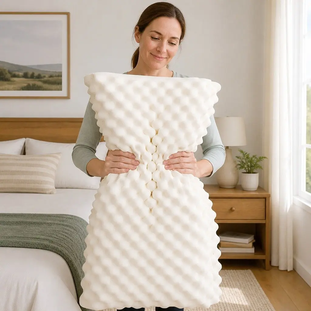 Natural Latex Pillow Twin Pack White Bedding Sleep Support Neck Head Shoulder