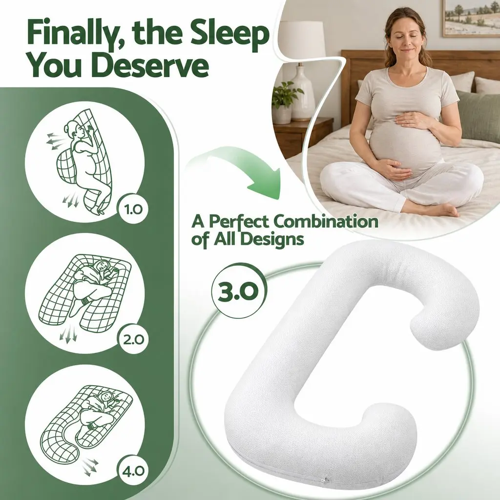 C-Shaped Pregnancy Pillow for Side Sleepers