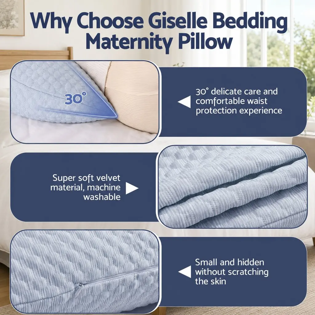Cooling Body Pillow Adjustable Maternity Support for Back Belly Hips 37x87 cm