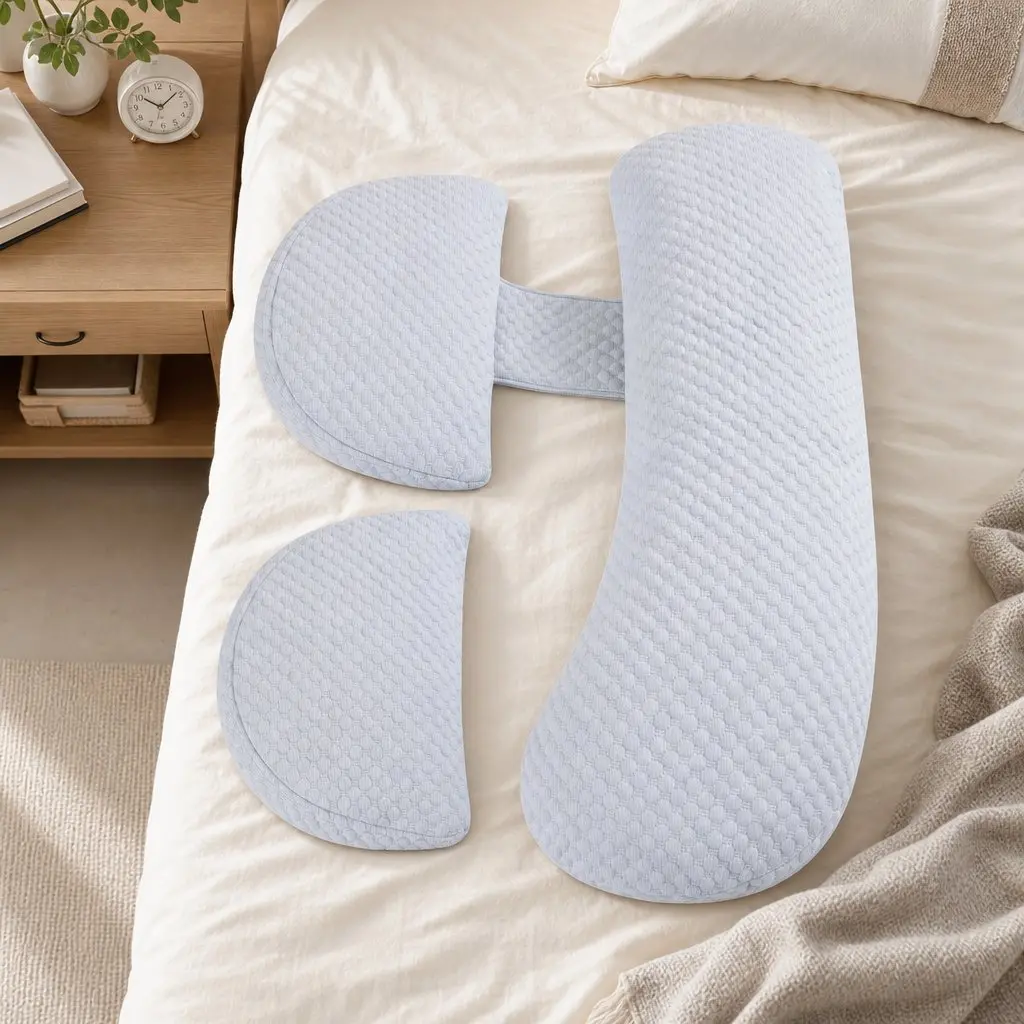 Cooling Body Pillow Adjustable Maternity Support for Back Belly Hips 37x87 cm