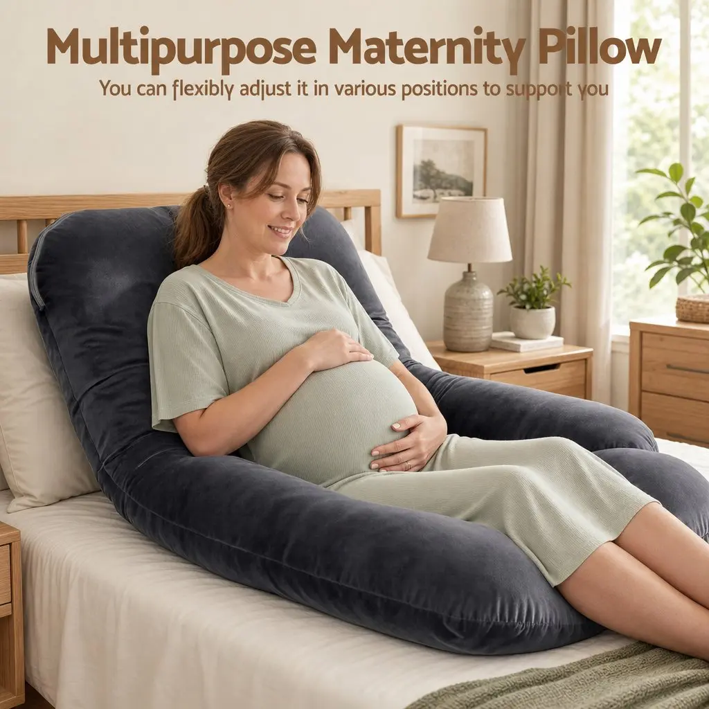 G-Shaped Pregnancy Pillow Full Body Maternity Support Cushion Side Sleeper Back