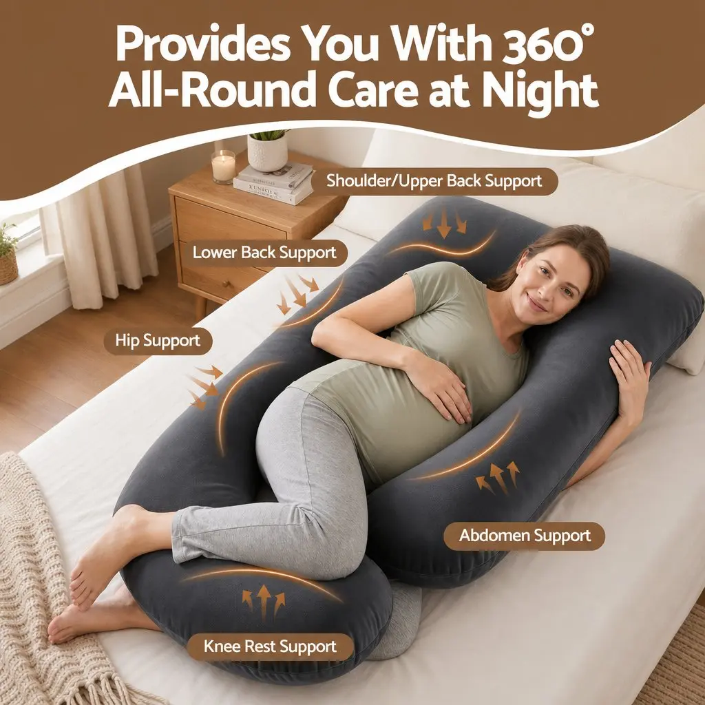 G-Shaped Pregnancy Pillow Full Body Maternity Support Cushion Side Sleeper Back
