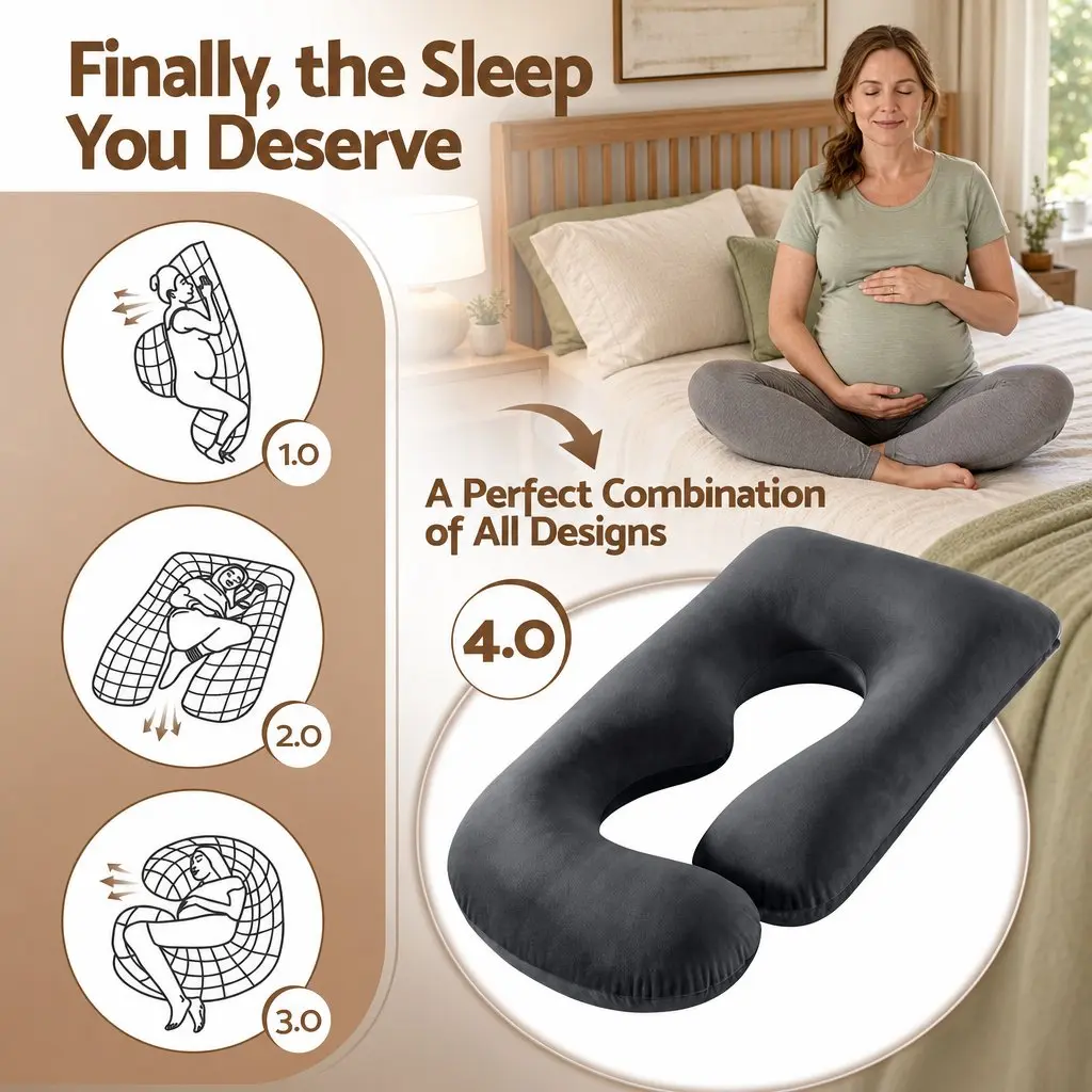 G-Shaped Pregnancy Pillow Full Body Maternity Support Cushion Side Sleeper Back